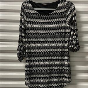 Cocomo Black and White Zigzag Blouse